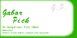 gabor pick business card